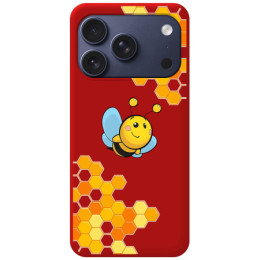 Funda Silicona Líquida Roja para Iphone 17 Pro (6.3) diseño Abeja Dibujos