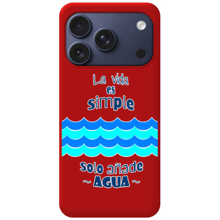Funda Silicona Líquida Roja para Iphone 17 Pro (6.3) diseño Agua Dibujos