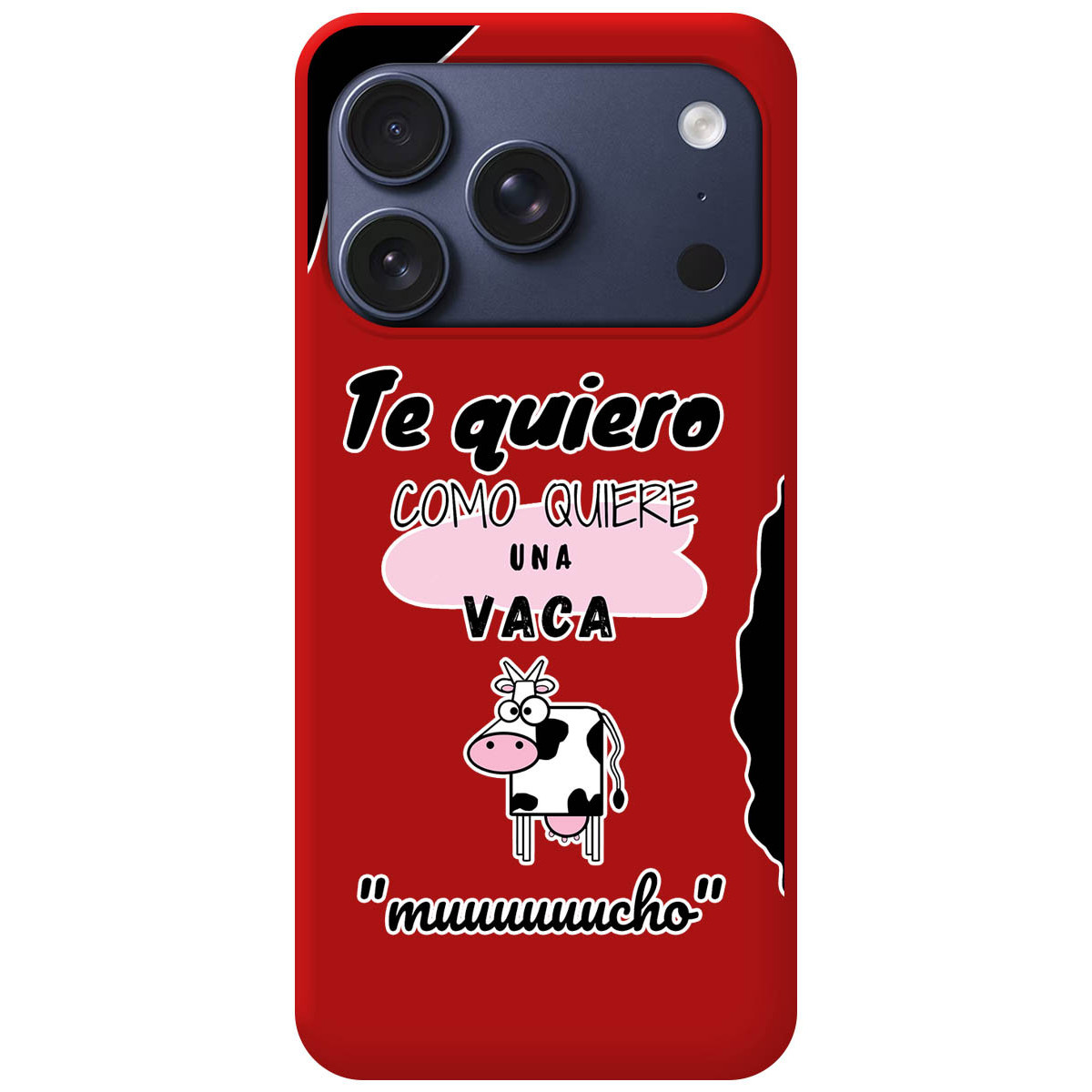 Funda Silicona Líquida Roja para Iphone 17 Pro (6.3) diseño Vaca Dibujos