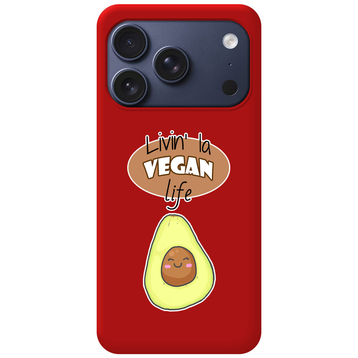 Funda Silicona Líquida Roja para Iphone 17 Pro (6.3) diseño Vegan Life Dibujos