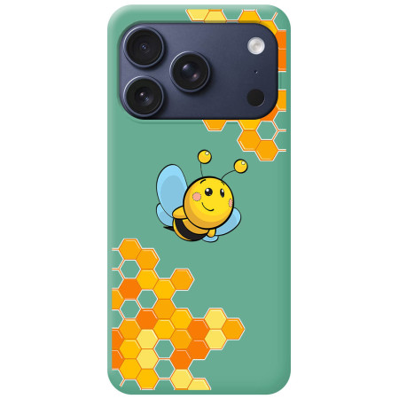 Funda Silicona Líquida Verde para Iphone 17 Pro (6.3) diseño Abeja Dibujos