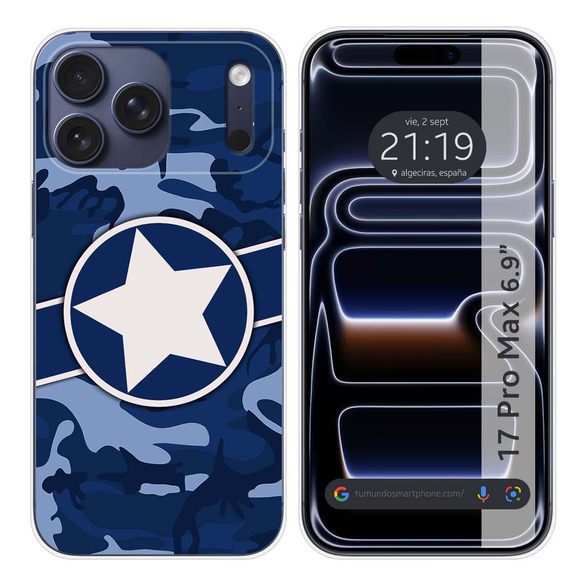 Funda Silicona para Iphone 17 Pro Max (6.9) diseño Camuflaje 03 Dibujos