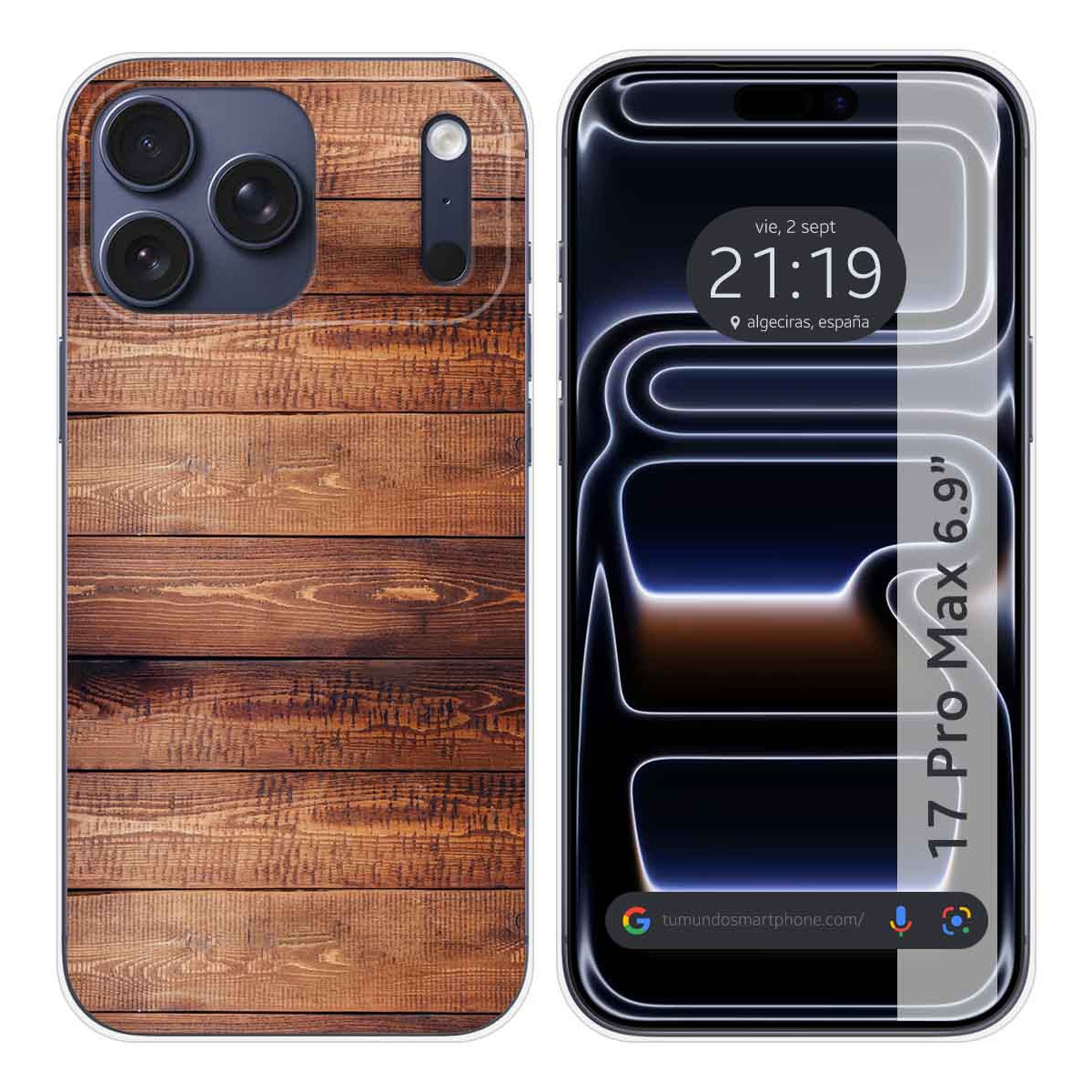 Funda Silicona para Iphone 17 Pro Max (6.9) diseño Madera 02 Dibujos