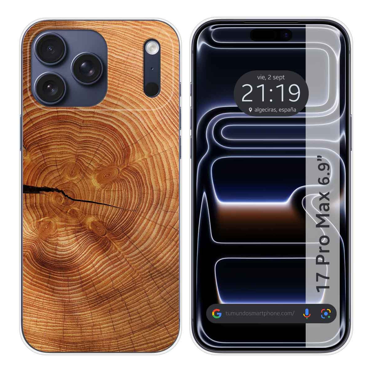 Funda Silicona para Iphone 17 Pro Max (6.9) diseño Madera 04 Dibujos