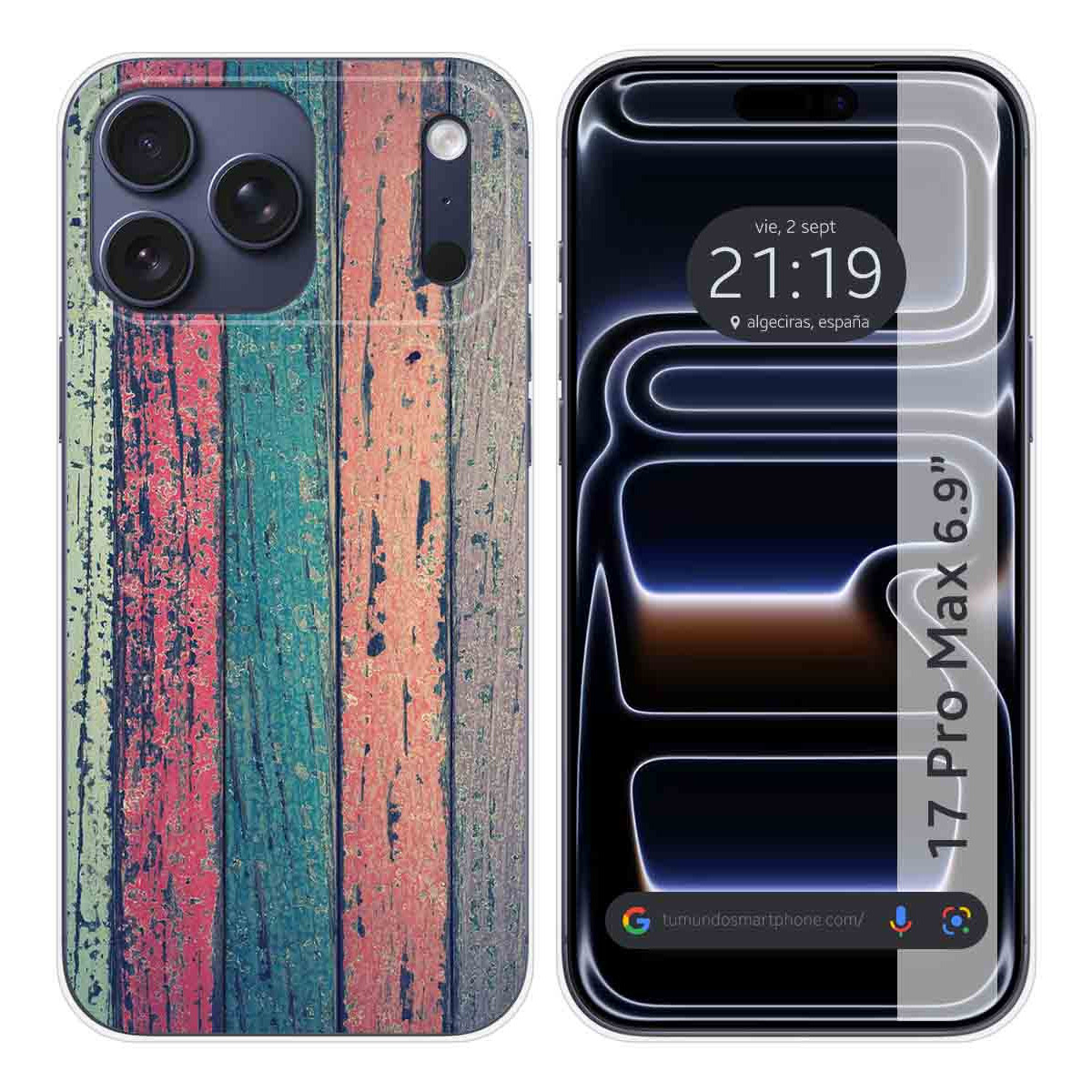 Funda Silicona para Iphone 17 Pro Max (6.9) diseño Madera 10 Dibujos