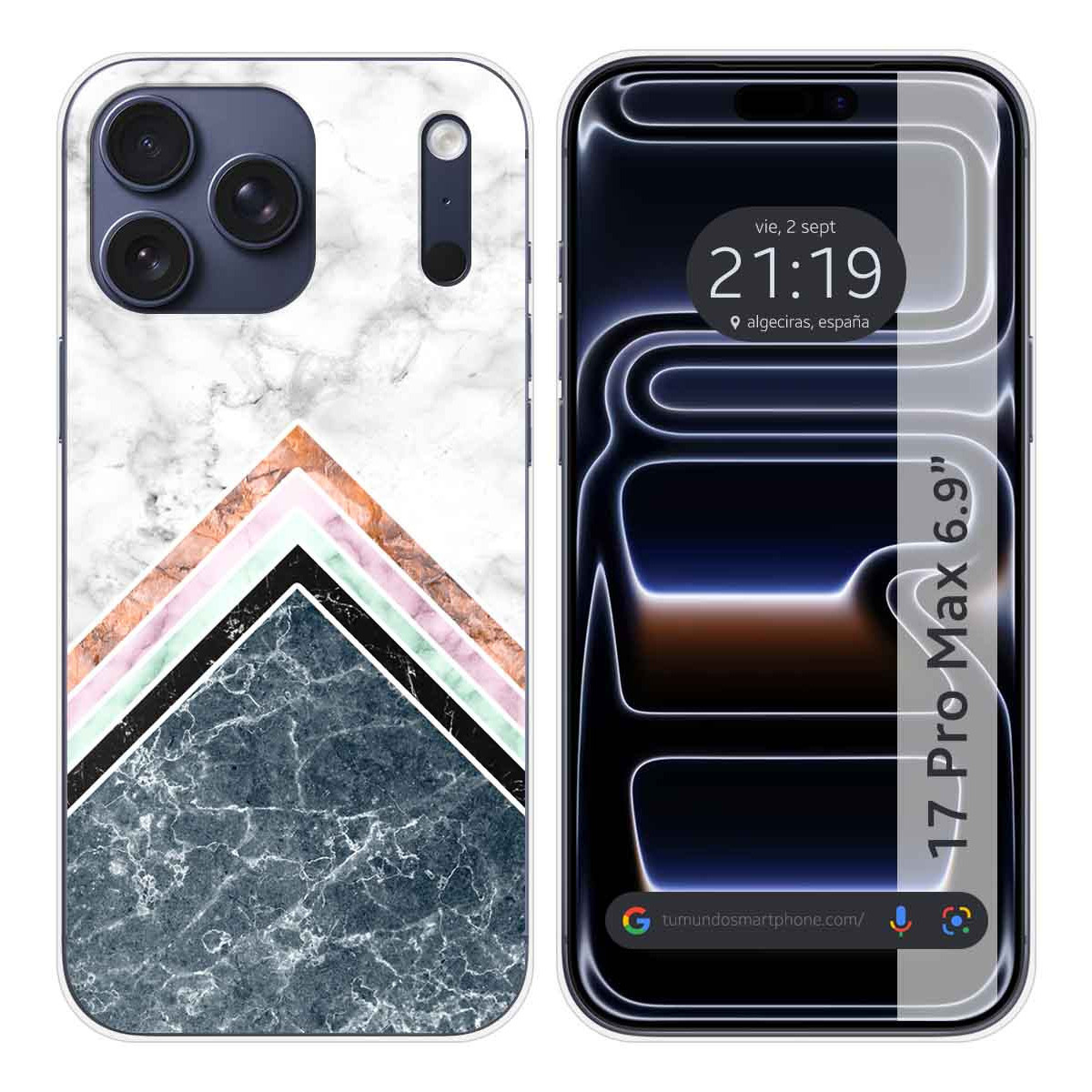 Funda Silicona para Iphone 17 Pro Max (6.9) diseño Mármol 05 Dibujos