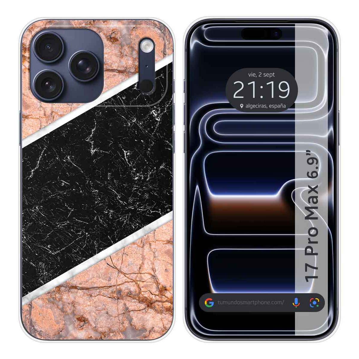 Funda Silicona para Iphone 17 Pro Max (6.9) diseño Mármol 07 Dibujos