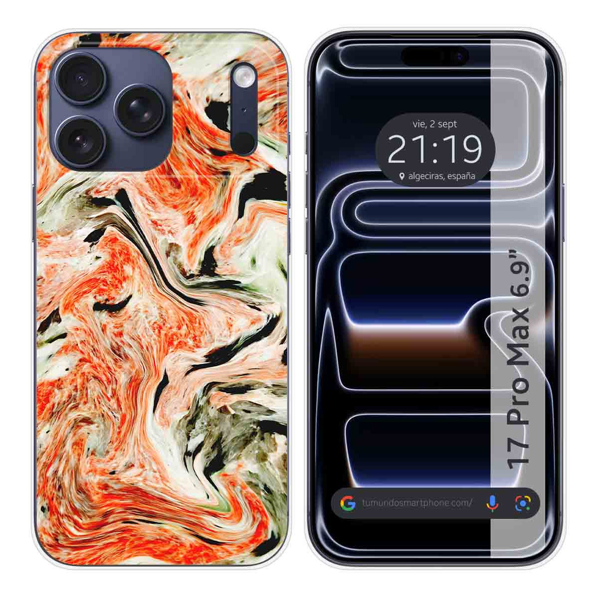 Funda Silicona para Iphone 17 Pro Max (6.9) diseño Mármol 12 Dibujos