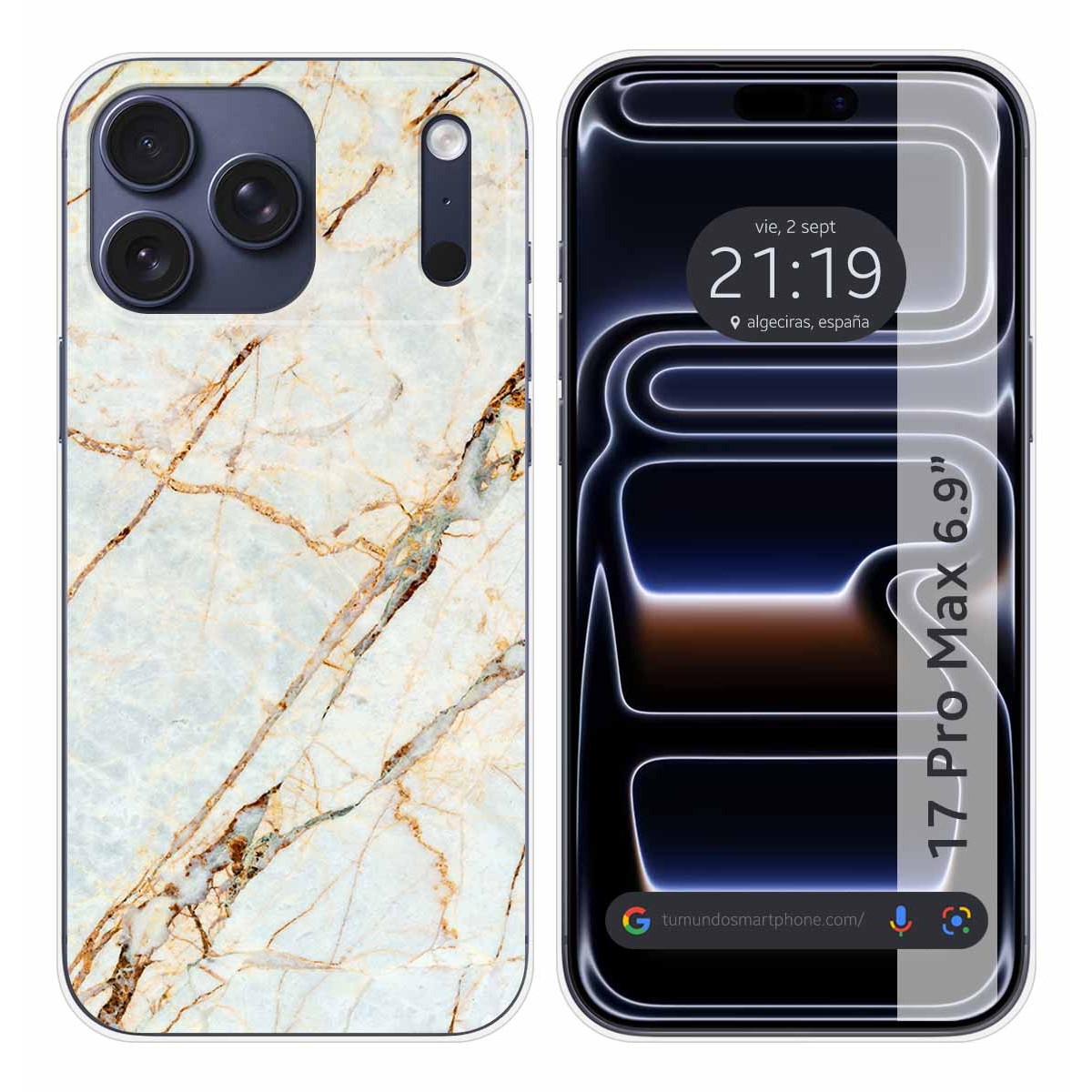 Funda Silicona para Iphone 17 Pro Max (6.9) diseño Mármol 13 Dibujos