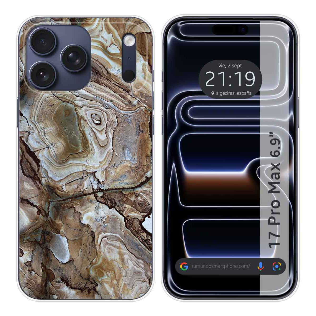 Funda Silicona para Iphone 17 Pro Max (6.9) diseño Mármol 14 Dibujos