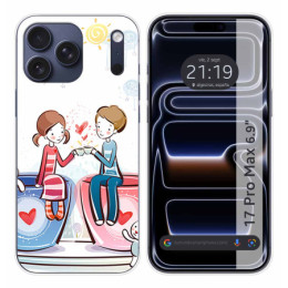 Funda Silicona para Iphone 17 Pro Max (6.9) diseño Café Dibujos