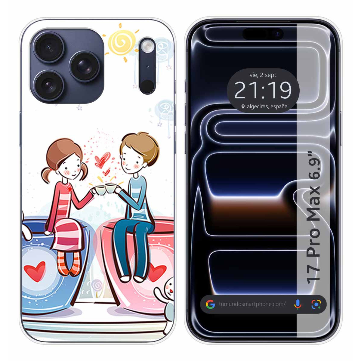 Funda Silicona para Iphone 17 Pro Max (6.9) diseño Café Dibujos