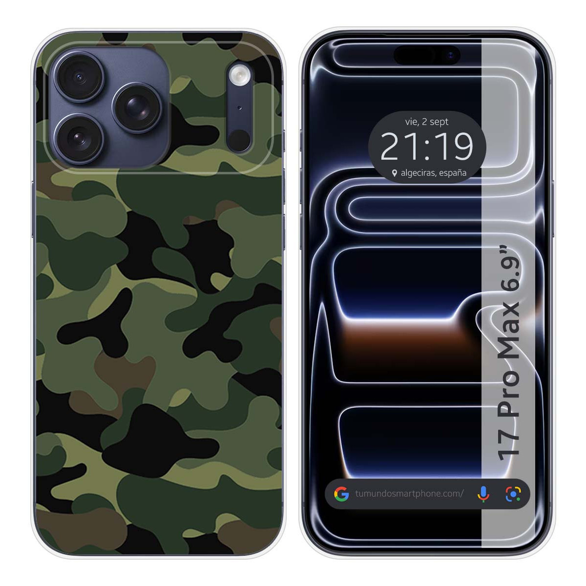Funda Silicona para Iphone 17 Pro Max (6.9) diseño Camuflaje Dibujos