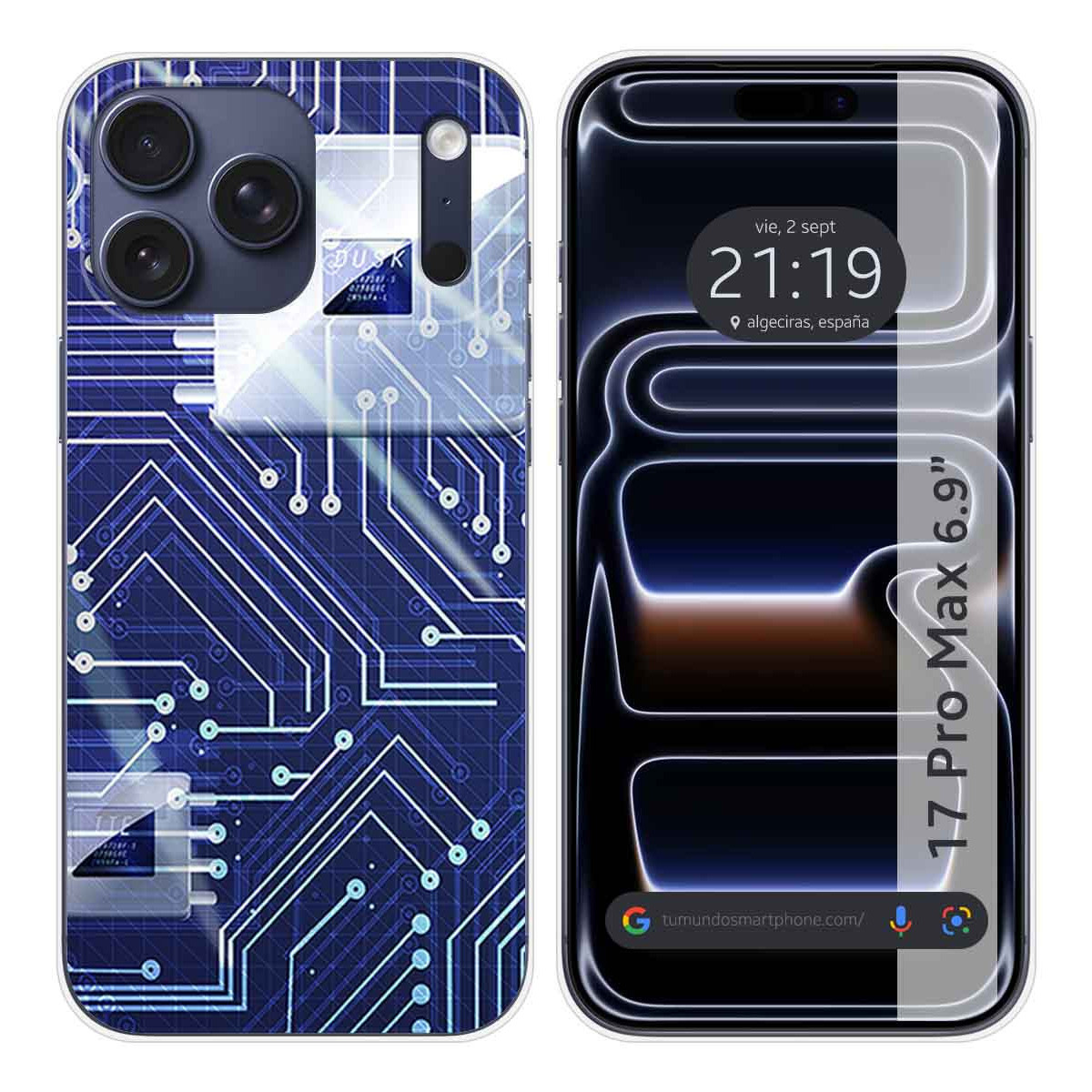 Funda Silicona para Iphone 17 Pro Max (6.9) diseño Circuito Dibujos