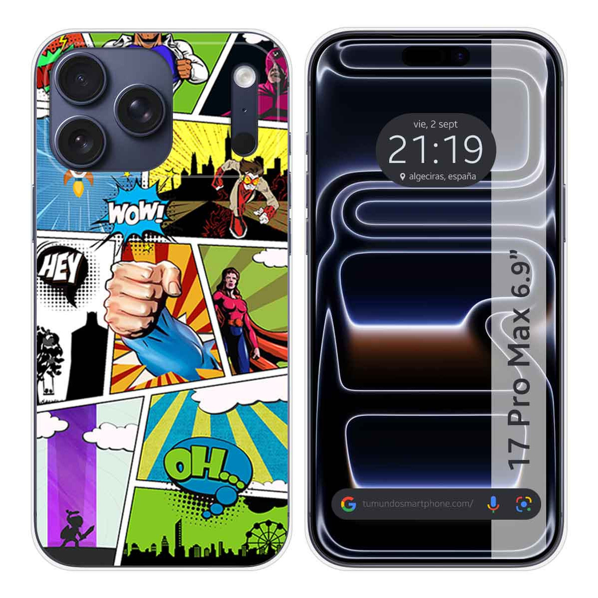 Funda Silicona para Iphone 17 Pro Max (6.9) diseño Comic Dibujos