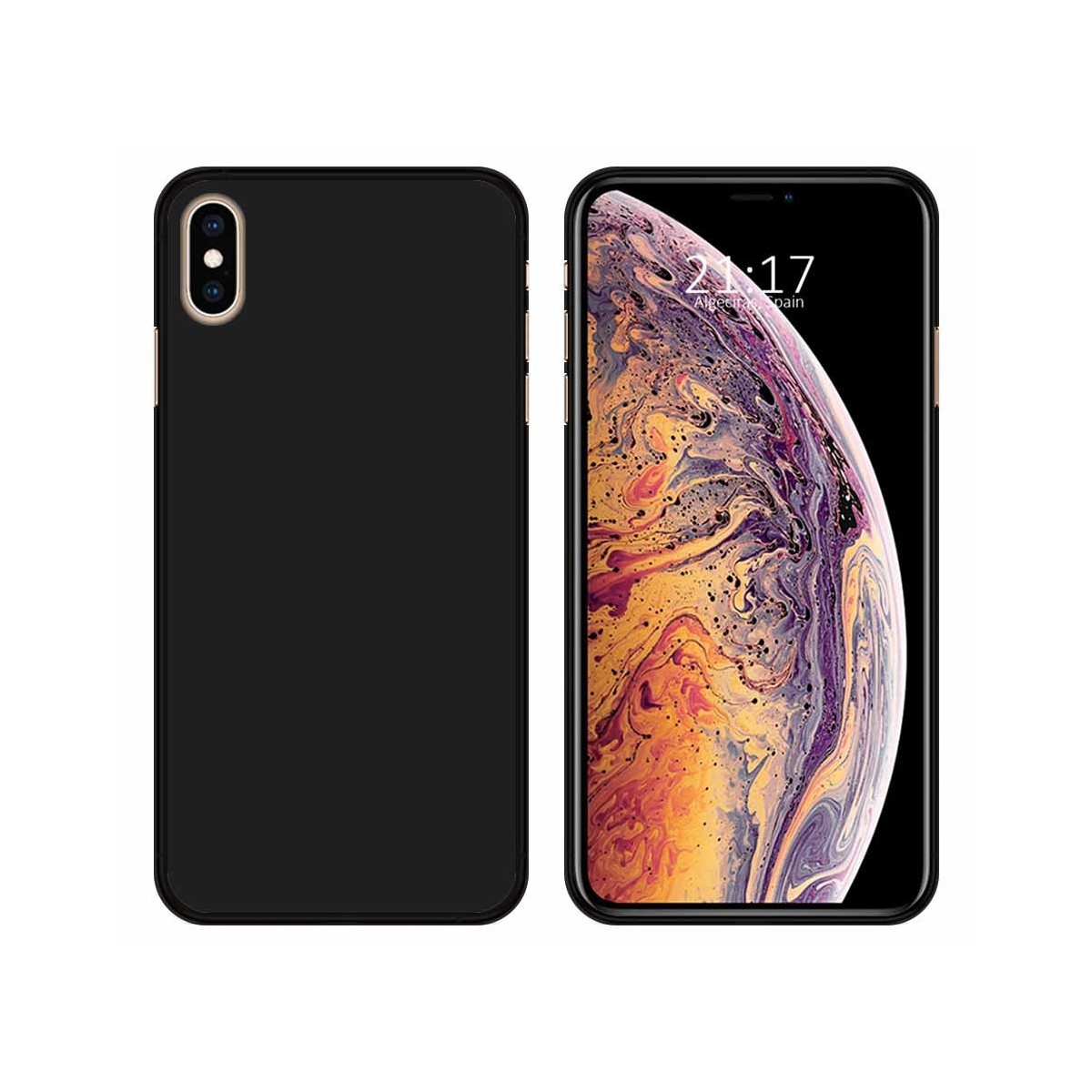 Funda Gel Tpu para Iphone XS Max Color Negra