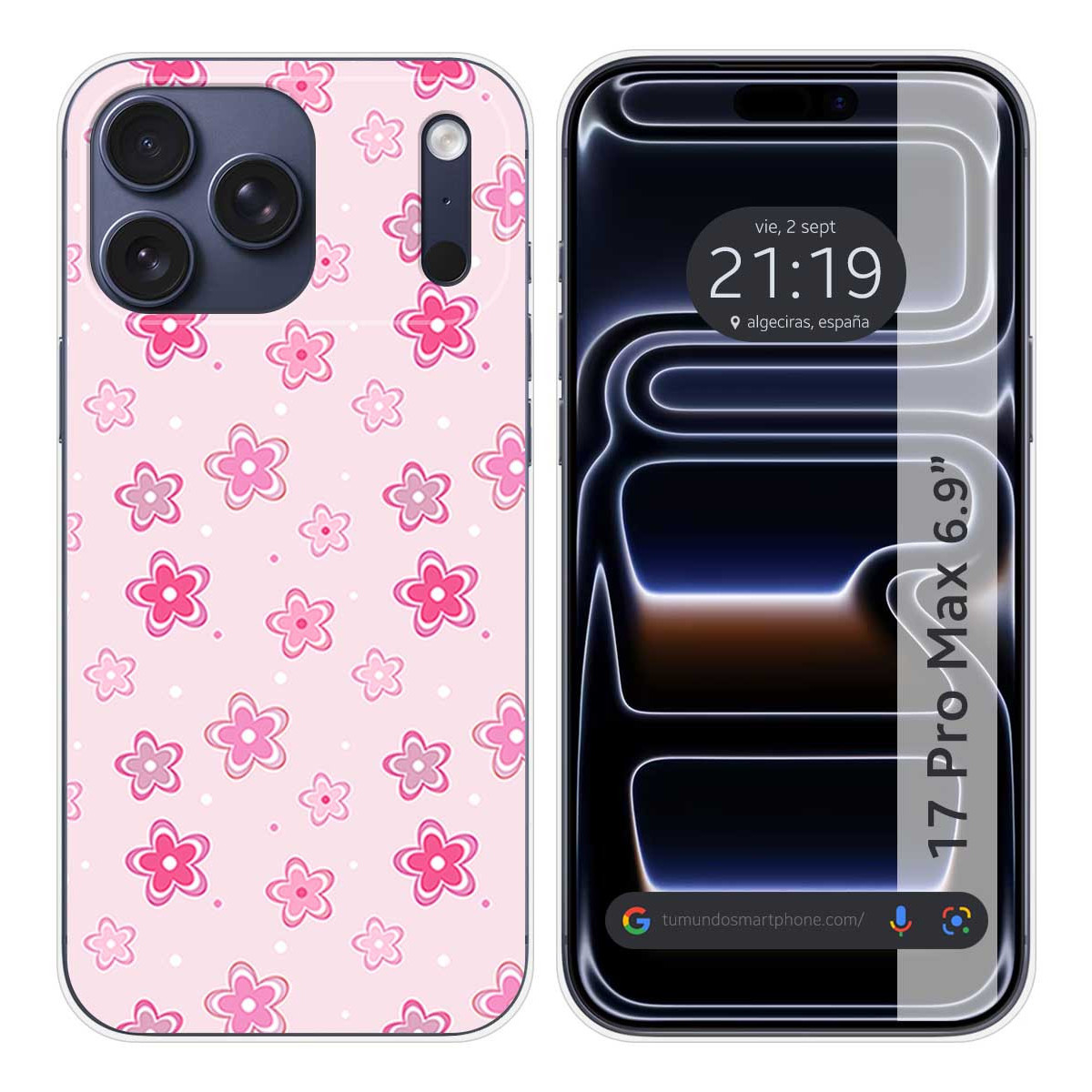 Funda Silicona para Iphone 17 Pro Max (6.9) diseño Flores Dibujos