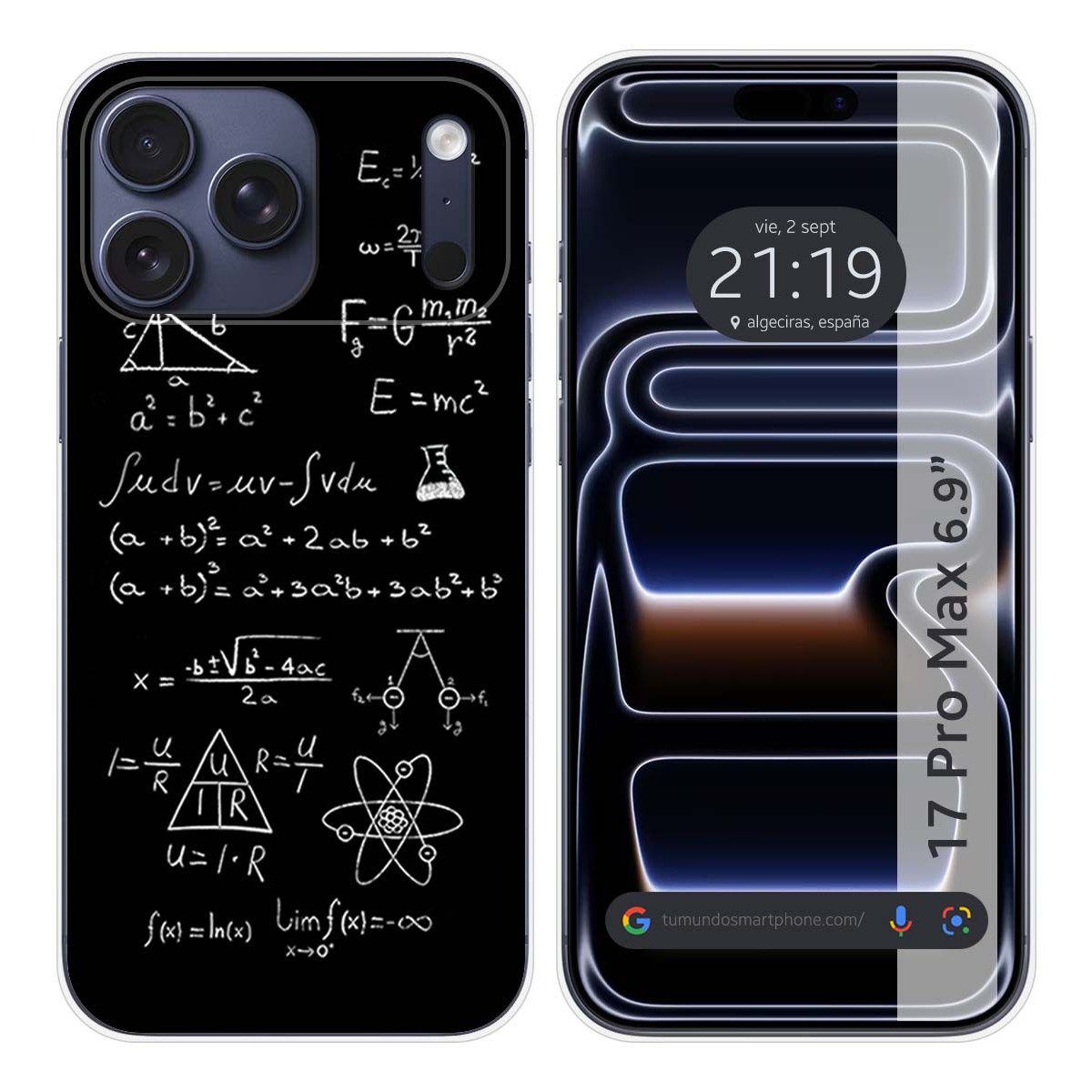 Funda Silicona para Iphone 17 Pro Max (6.9) diseño Formulas Dibujos