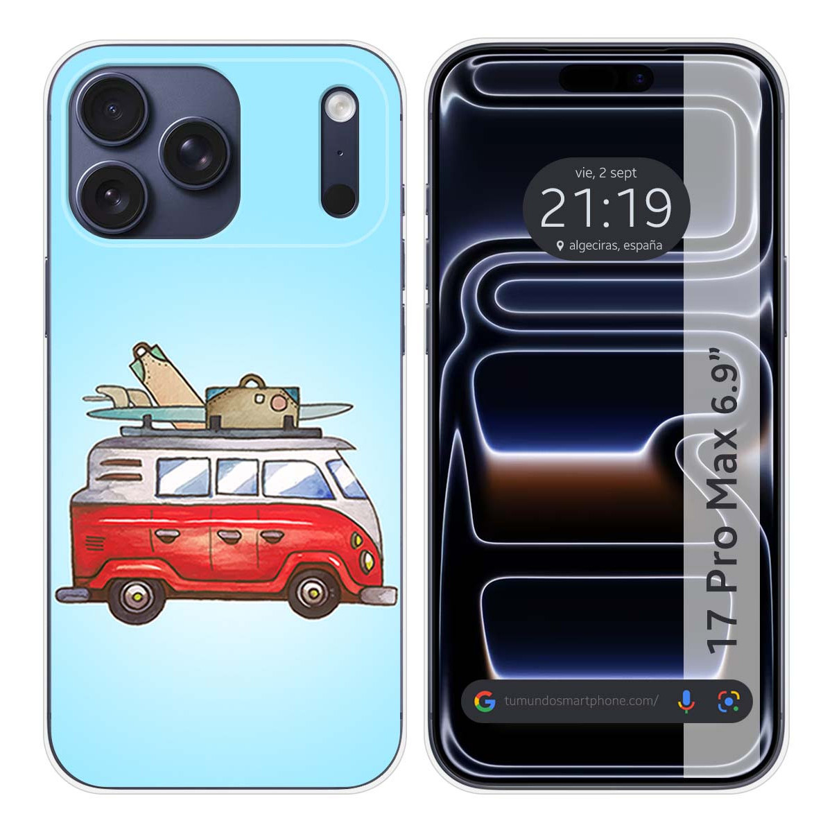 Funda Silicona para Iphone 17 Pro Max (6.9) diseño Furgoneta Dibujos