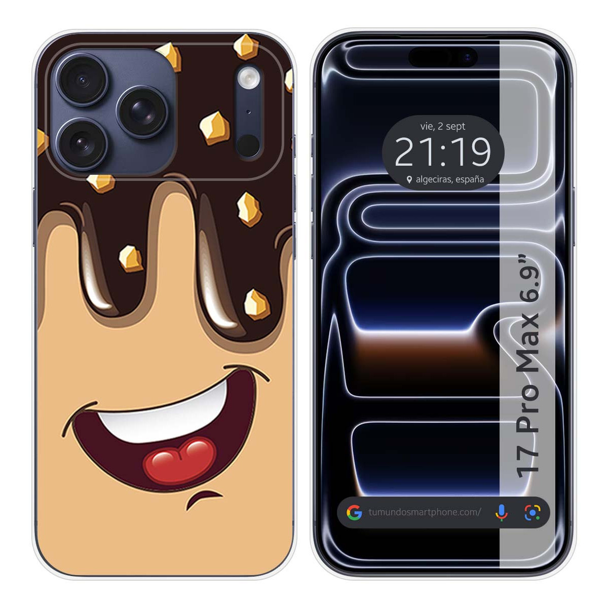 Funda Silicona para Iphone 17 Pro Max (6.9) diseño Helado Chocolate Dibujos