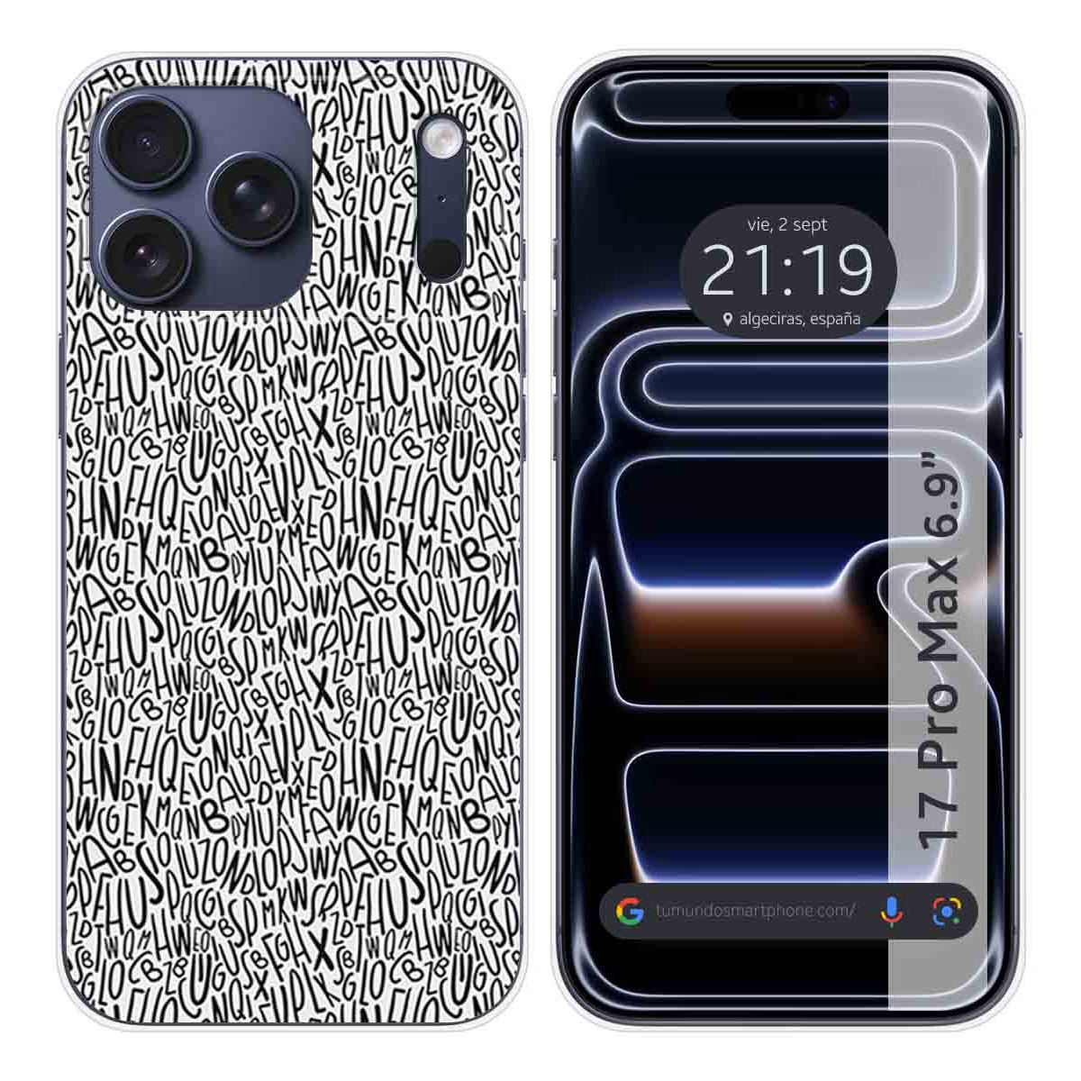 Funda Silicona para Iphone 17 Pro Max (6.9) diseño Letras Dibujos