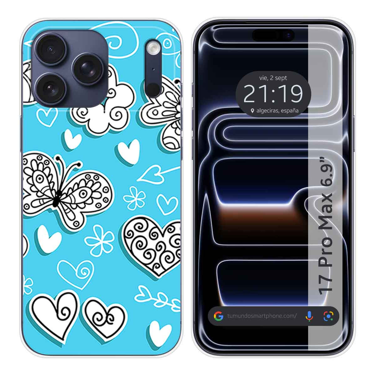 Funda Silicona para Iphone 17 Pro Max (6.9) diseño Mariposas Dibujos