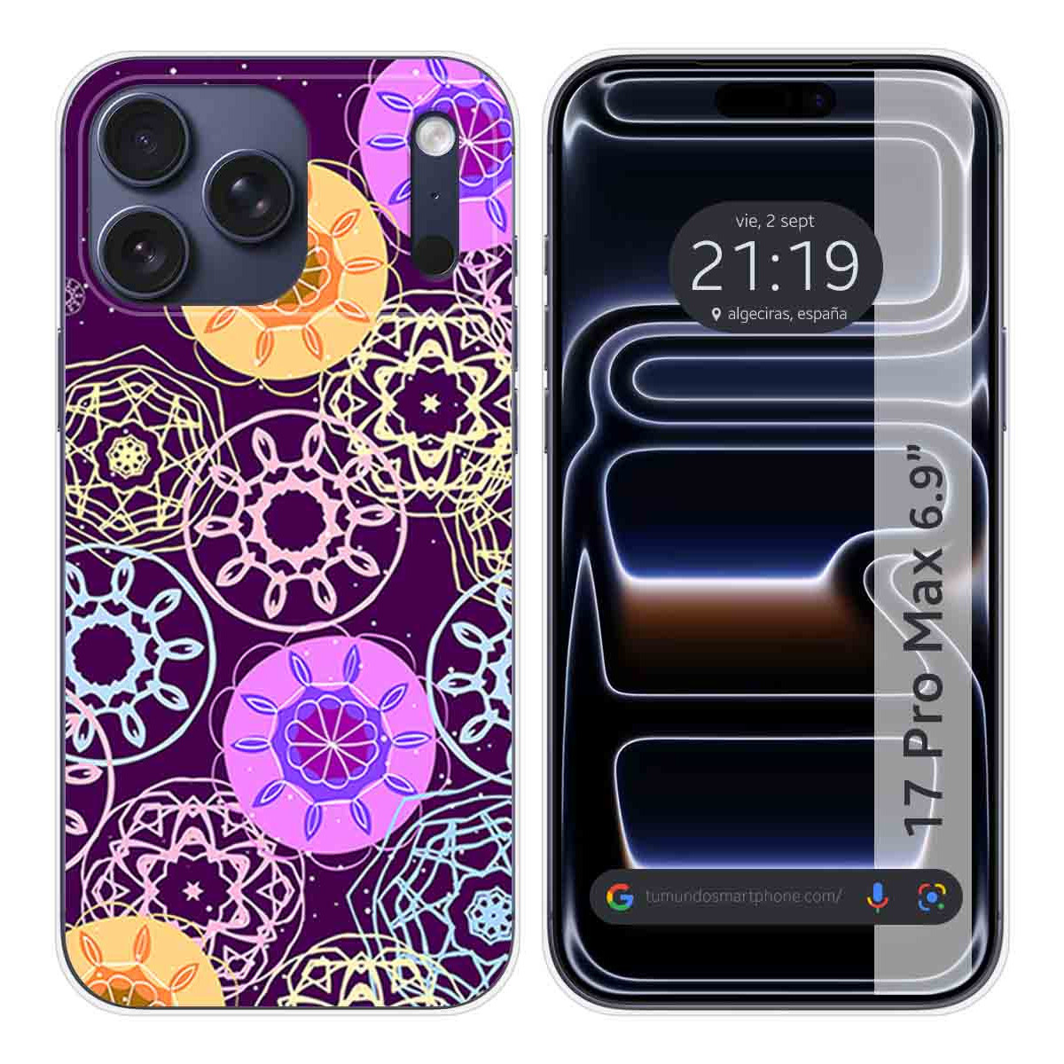 Funda Silicona para Iphone 17 Pro Max (6.9) diseño Radial Dibujos