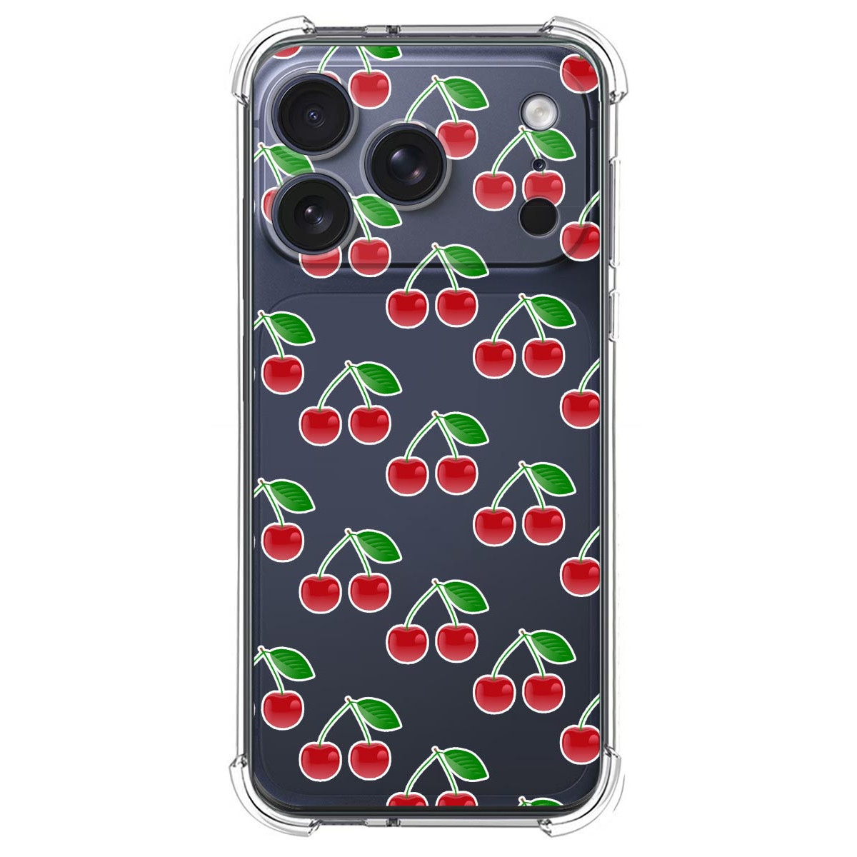 Funda Silicona Antigolpes para Iphone 17 Pro Max (6.9) diseño Cerezas Dibujos
