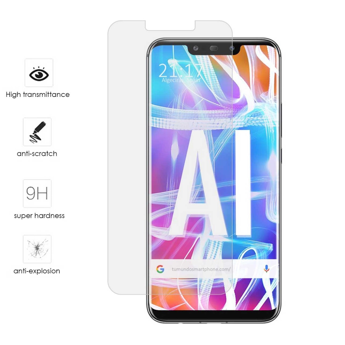 Protector Cristal Templado para Huawei Mate 20 Lite Vidrio