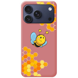 Funda Silicona Líquida Rosa para Iphone 17 Pro Max (6.9) diseño Abeja Dibujos