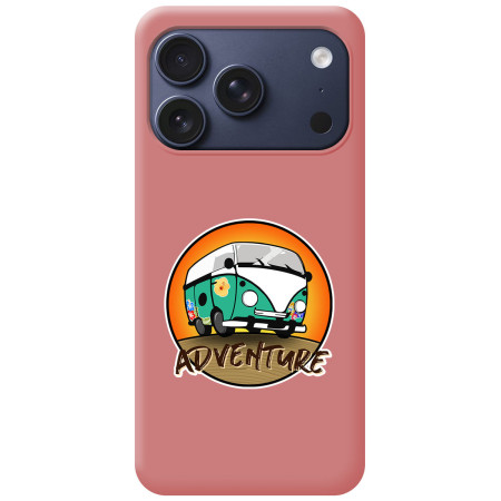 Funda Silicona Líquida Rosa para Iphone 17 Pro Max (6.9) diseño Adventure Dibujos