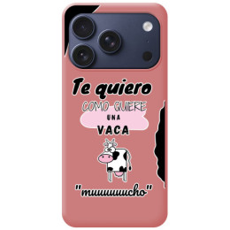 Funda Silicona Líquida Rosa para Iphone 17 Pro Max (6.9) diseño Vaca Dibujos