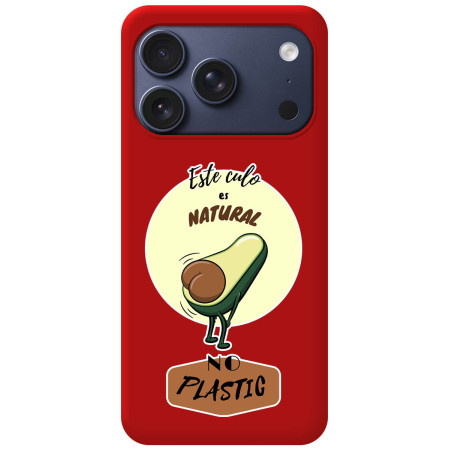 Funda Silicona Líquida Roja para Iphone 17 Pro Max (6.9) diseño Culo Natural Dibujos