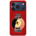 Funda Silicona Líquida Roja para Iphone 17 Pro Max (6.9) diseño Hombre Escalada Dibujos