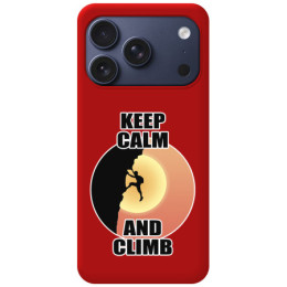 Funda Silicona Líquida Roja para Iphone 17 Pro Max (6.9) diseño Hombre Escalada Dibujos