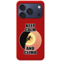 Funda Silicona Líquida Roja para Iphone 17 Pro Max (6.9) diseño Mujer Escalada Dibujos