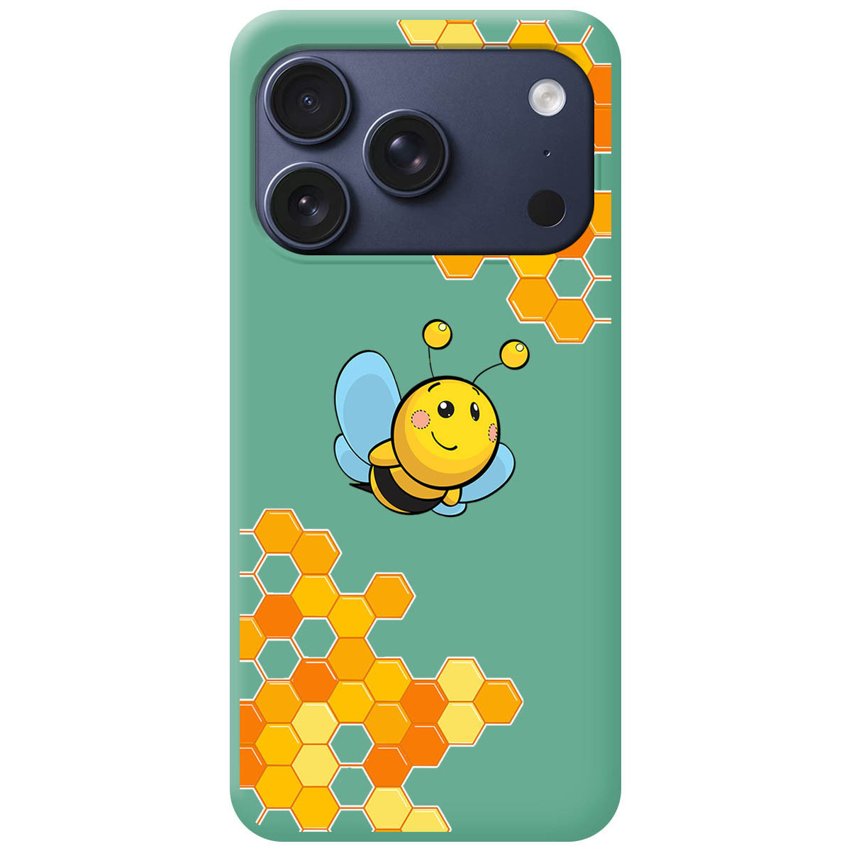 Funda Silicona Líquida Verde para Iphone 17 Pro Max (6.9) diseño Abeja Dibujos