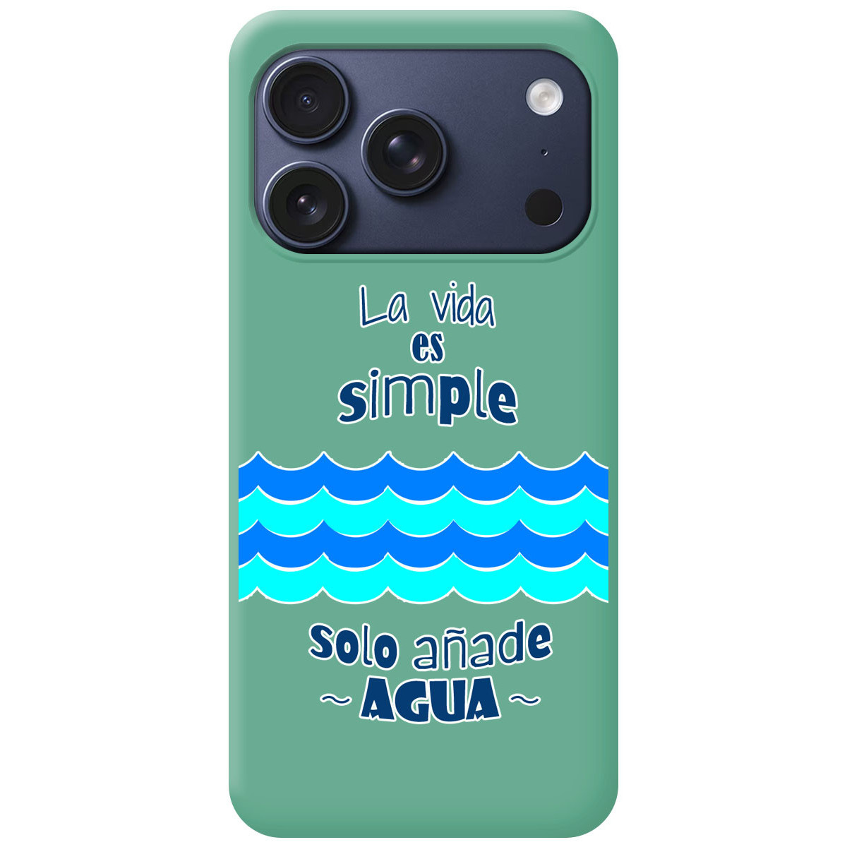Funda Silicona Líquida Verde para Iphone 17 Pro Max (6.9) diseño Agua Dibujos
