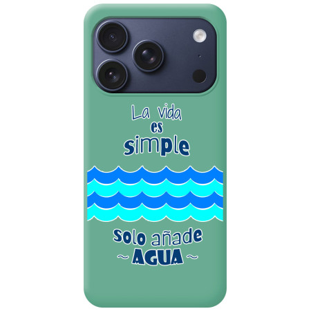 Funda Silicona Líquida Verde para Iphone 17 Pro Max (6.9) diseño Agua Dibujos