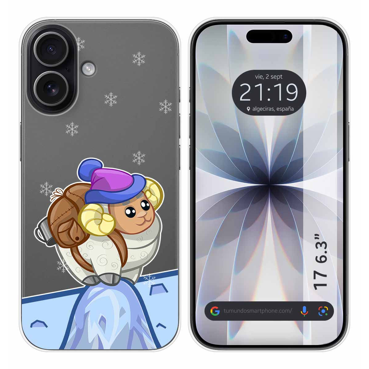 Funda Silicona Transparente para Iphone 17 (6.3) diseño Cabra Dibujos