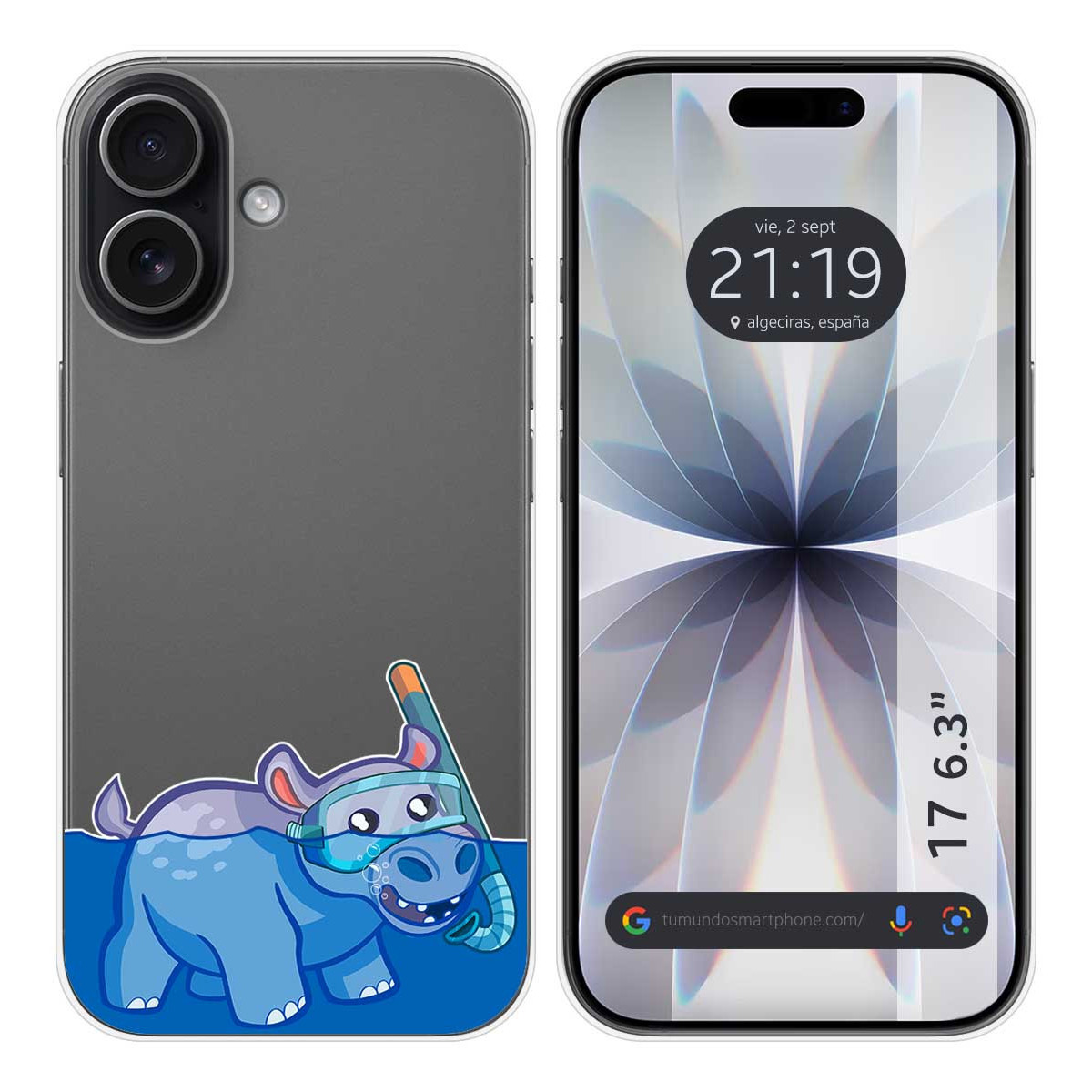 Funda Silicona Transparente para Iphone 17 (6.3) diseño Hipo Dibujos