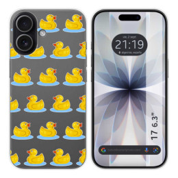 Funda Silicona Transparente para Iphone 17 (6.3) diseño Pato Dibujos