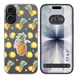 Funda Silicona Transparente para Iphone 17 (6.3) diseño Piña Dibujos