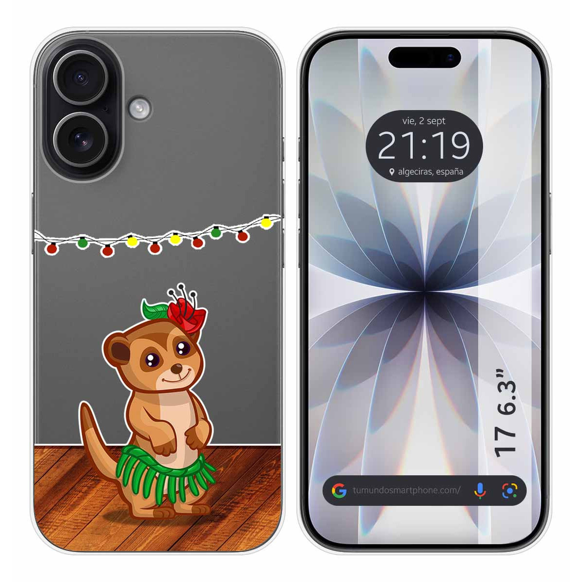 Funda Silicona Transparente para Iphone 17 (6.3) diseño Suricata Dibujos