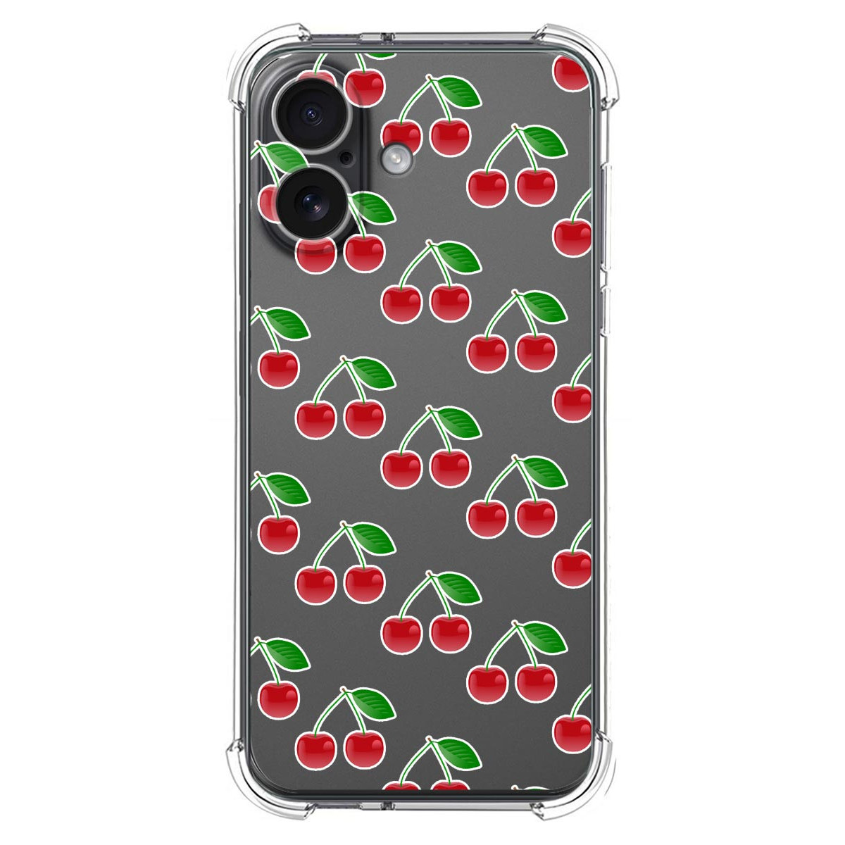 Funda Silicona Antigolpes para Iphone 17 (6.3) diseño Cerezas Dibujos