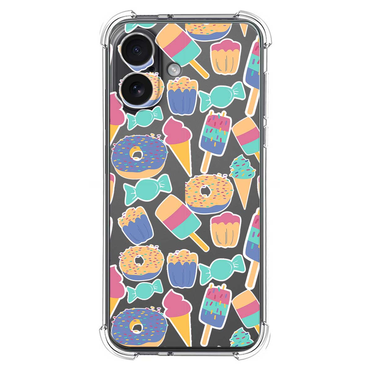 Funda Silicona Antigolpes para Iphone 17 (6.3) diseño Dulces 02 Dibujos