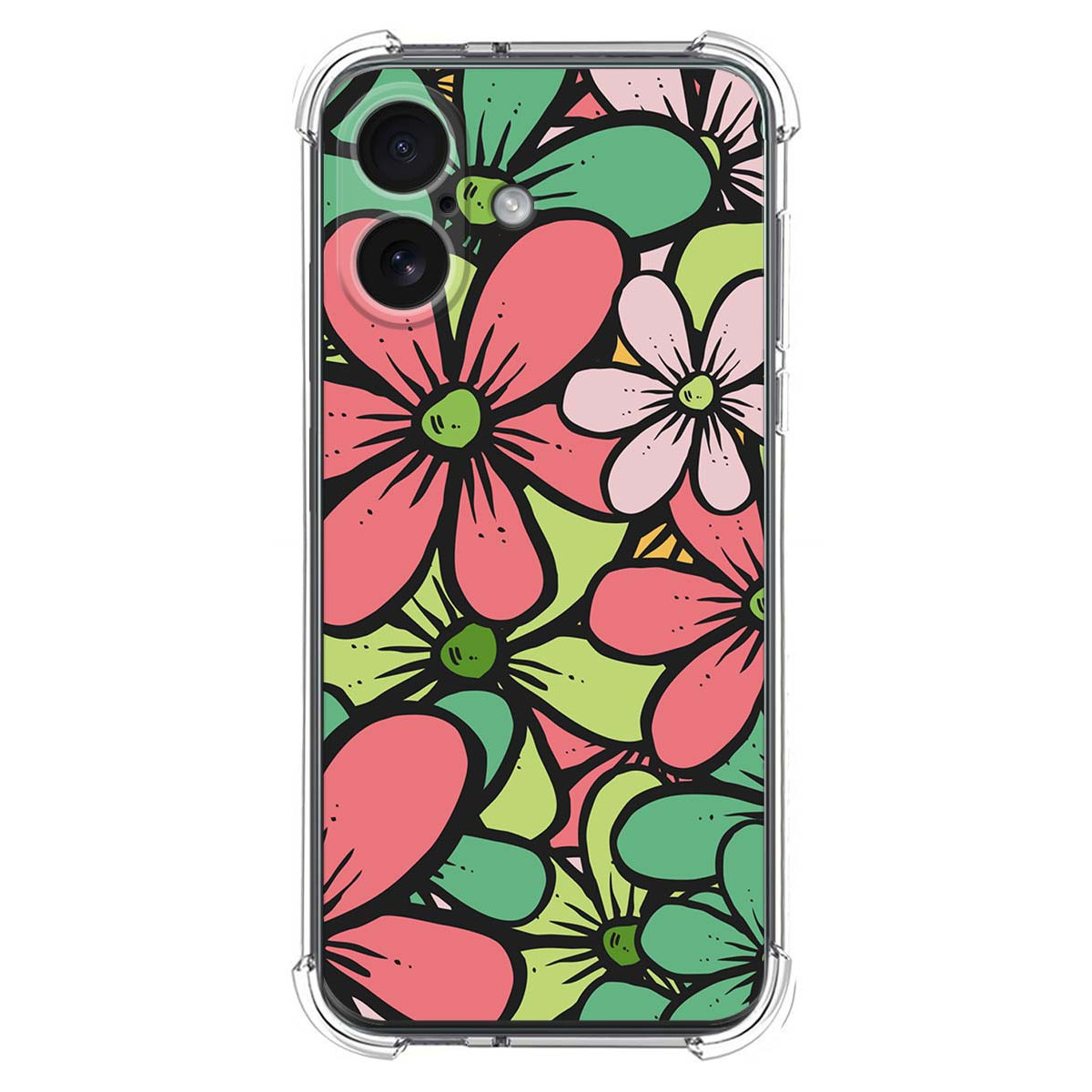 Funda Silicona Antigolpes para Iphone 17 (6.3) diseño Flores 02 Dibujos