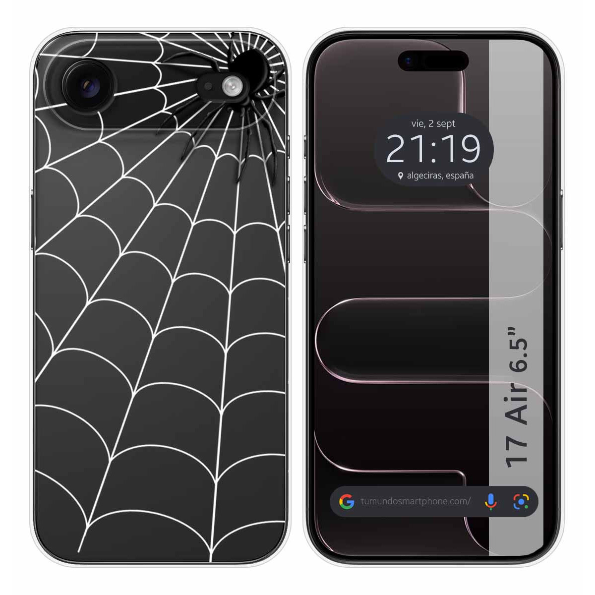 Funda Silicona Transparente para Iphone 17 Air (6.5) diseño Araña Dibujos
