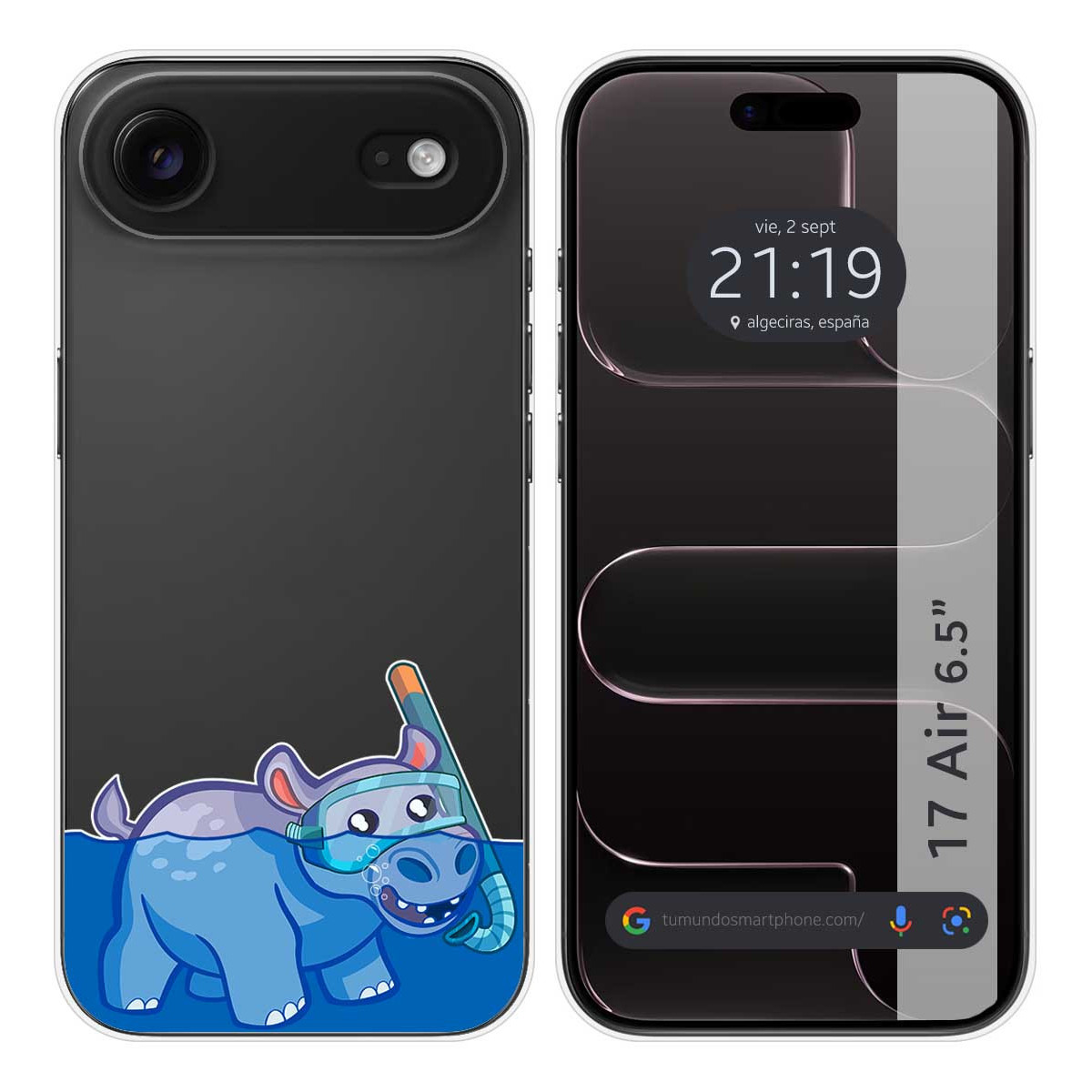 Funda Silicona Transparente para Iphone 17 Air (6.5) diseño Hipo Dibujos