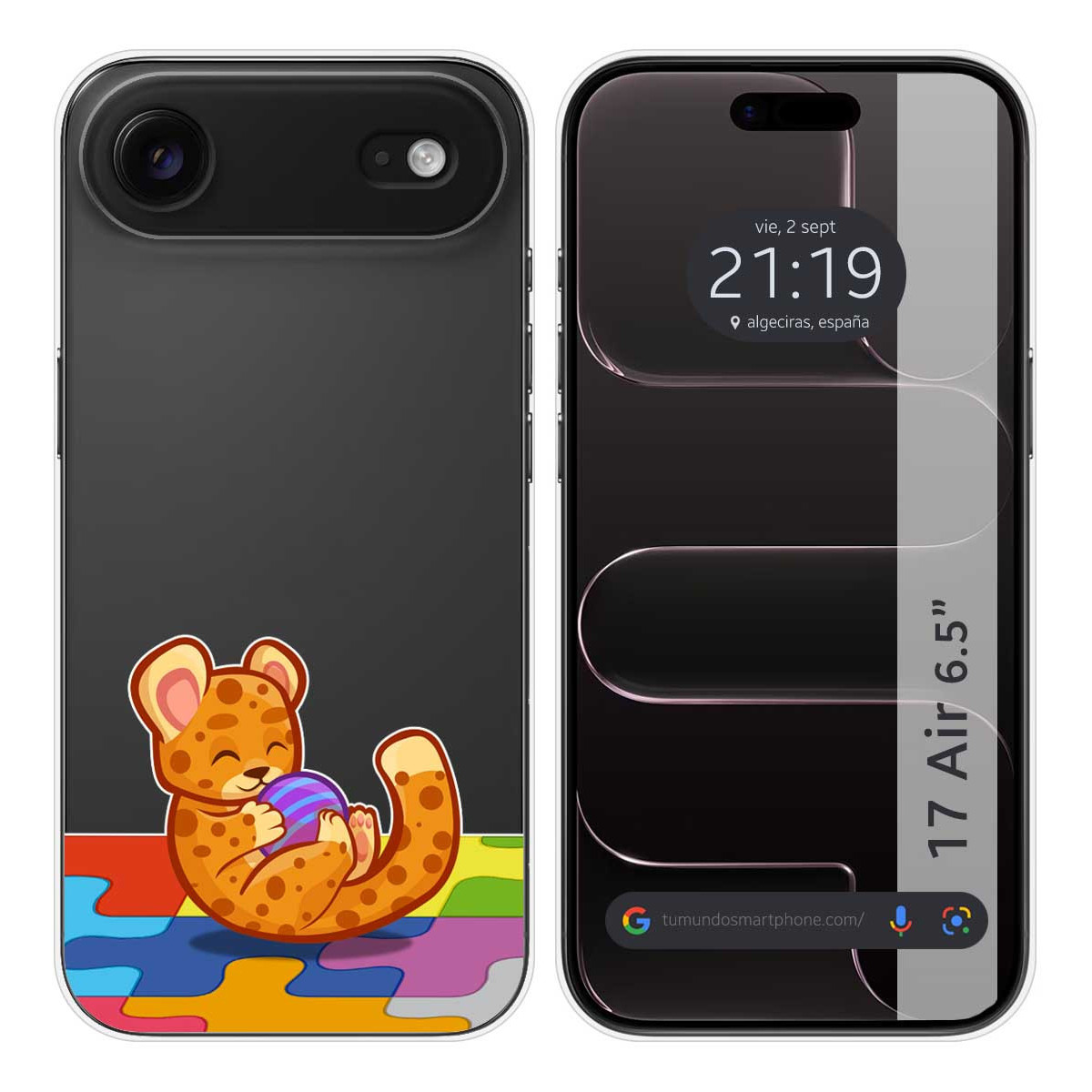 Funda Silicona Transparente para Iphone 17 Air (6.5) diseño Leopardo Dibujos